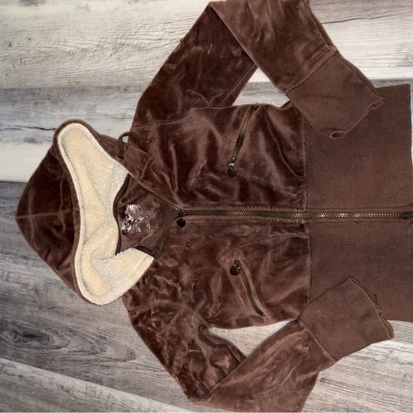 Hollister Sweaters - Hollister Chocolate Brown Women's Sweater with Cream Hood